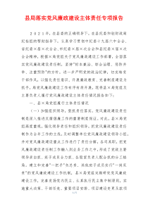 县局落实党风廉政建设主体责任专项报告