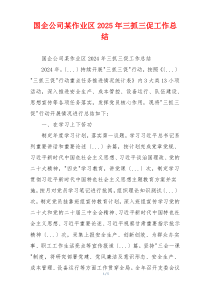 国企公司某作业区2025年三抓三促工作总结
