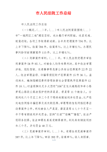 市人民法院工作总结