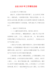 企业2025年工作情况总结