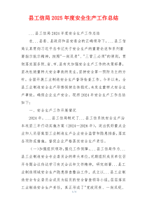 县工信局2025年度安全生产工作总结