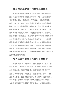 2025年学习《中央政府工作报告》心得体会（合计6篇）