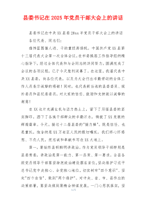 县委书记在2025年党员干部大会上的讲话