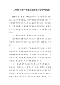 2025年第一季度意识形态分析研判报告