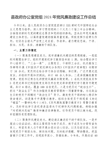 县政府办公室党组2024年党风廉政建设工作总结