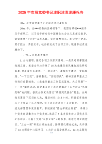 2025年市局党委书记述职述责述廉报告