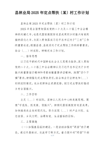 县林业局2025年定点帮扶〔某〕村工作计划
