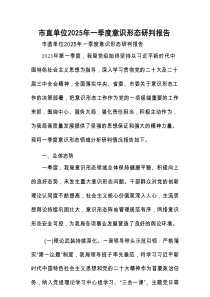 市直单位2025年一季度意识形态研判报告.docx