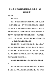 （精编）政法委书记在政治督察动员部署会上的表态发言