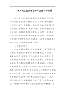 市局支队党支部上半年党建工作总结