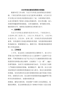 2025年党支部党员思想分析报告范文精选版【八篇】