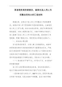 某县税务局党委委员副局长选人用人专项整治党性分析汇报材料