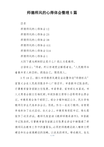 师德师风的心得体会整理5篇