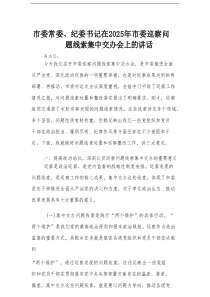 市委常委、纪委书记在2025年市委巡察问题线索集中交办会上的讲话