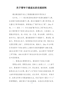关于青年干部成长的交流材料