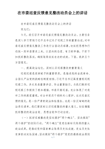 在市委巡查反馈意见整改动员会上的讲话