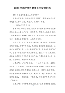 2025年县政府务虚会上的发言材料