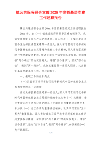 镇公共服务联合支部2025年度抓基层党建工作述职报告