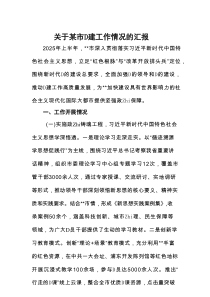 关于某市D建工作情况的汇报