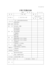 片剂工艺查证记录(技术科)