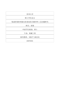 硕士论文-集成控制轻型液压柱塞泵的关键零件工艺问题研究