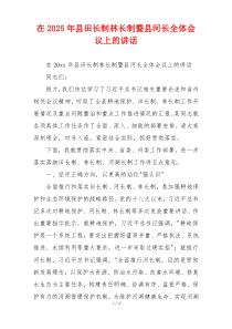 在2025年县田长制林长制暨县河长全体会议上的讲话