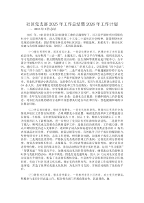 (参考)社区党支部2025年工作总结暨2026年工作计划