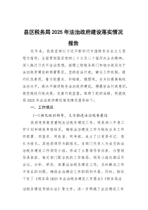 (资料)县区税务局2025年法治政府建设落实情况报告