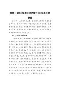 县统计局2025年工作总结及2026年工作思路