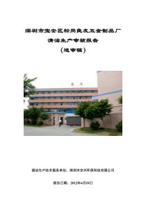 深圳市良友五金制品厂清洁生产审核报告(送审稿)