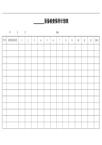 xx设备检查保养计划表