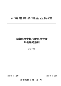 中低压配电网设备命名编号