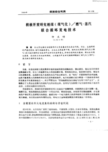 积极开发研究燃煤(煤气化)／燃气—蒸汽联合循环发电技术