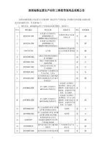 三季度运营生产用劳保用品采购公告－附件doc-深圳地铁运