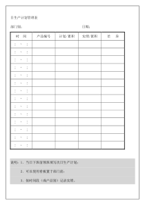 日生产计划管理表图表