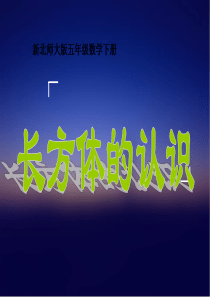 新北师大版数学五年级下册《长方体的认识》
