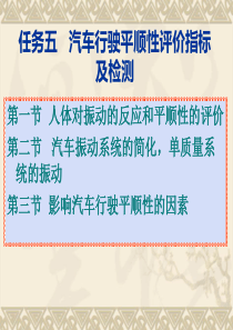 任务五----汽车行驶平顺性评价指标及检测