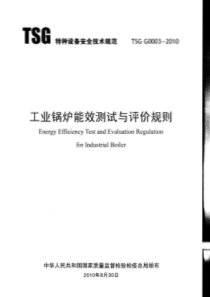 TSG-G0003-2010《工业锅炉能效测试与评价规则》