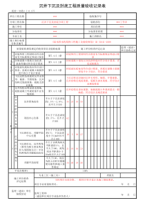 顶管工程沉井下沉及封底工程质量验收记录表(含检验批点数填写的规范依据)
