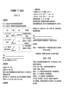 青岛版七年级数学下册知识点总汇