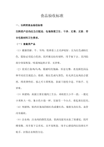 食品验收标准