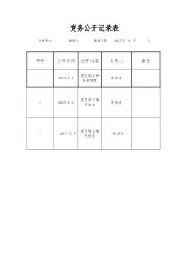党务公开记录表