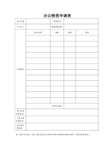 办公物资申请表