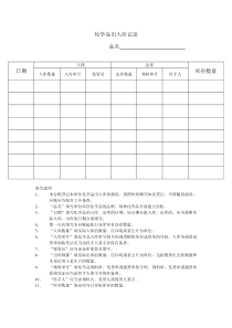 危险化学品出入库记录