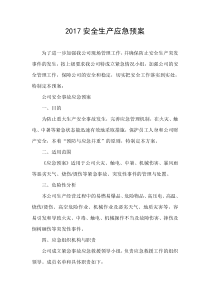 2017公司安全应急预案