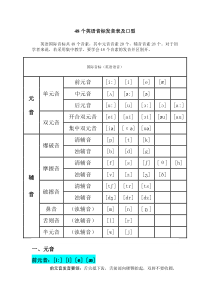 48个英语音标发音表
