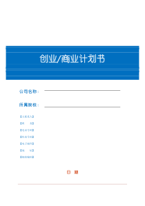 BP商业计划书模板