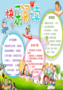 卡通快乐阅读读书小报手抄报word模板