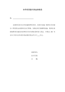 合作项目垫付资金承诺函
