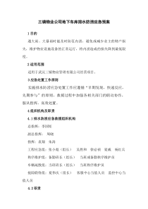 地下车库排水防涝应急预案(修订稿)